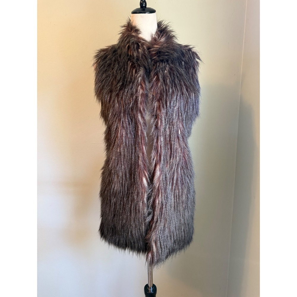 Brown FauxFur Ribbed Knit Vest Medium NWT boho whimsigoth y2k cozy bohemian tan